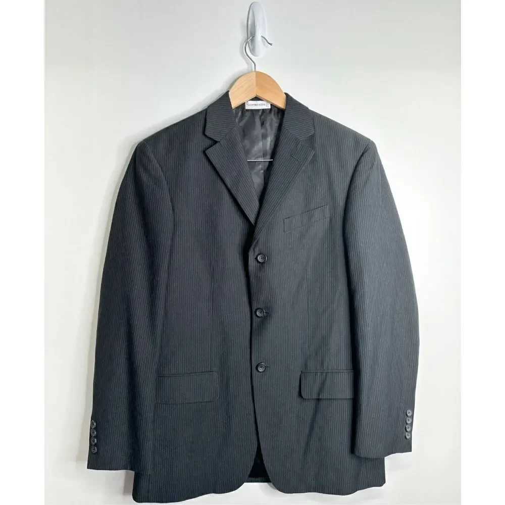 Geoffrey Beene Blazer Jacket‎ Mens Gray Striped Size 38R